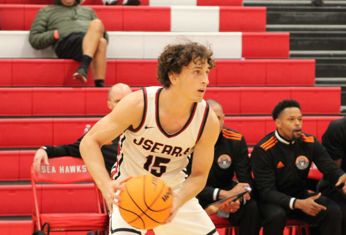 JSerra’s Aidan Fowler scored 31 points in a win over Eastvale Roosevelt on Nov. 28, 2023.